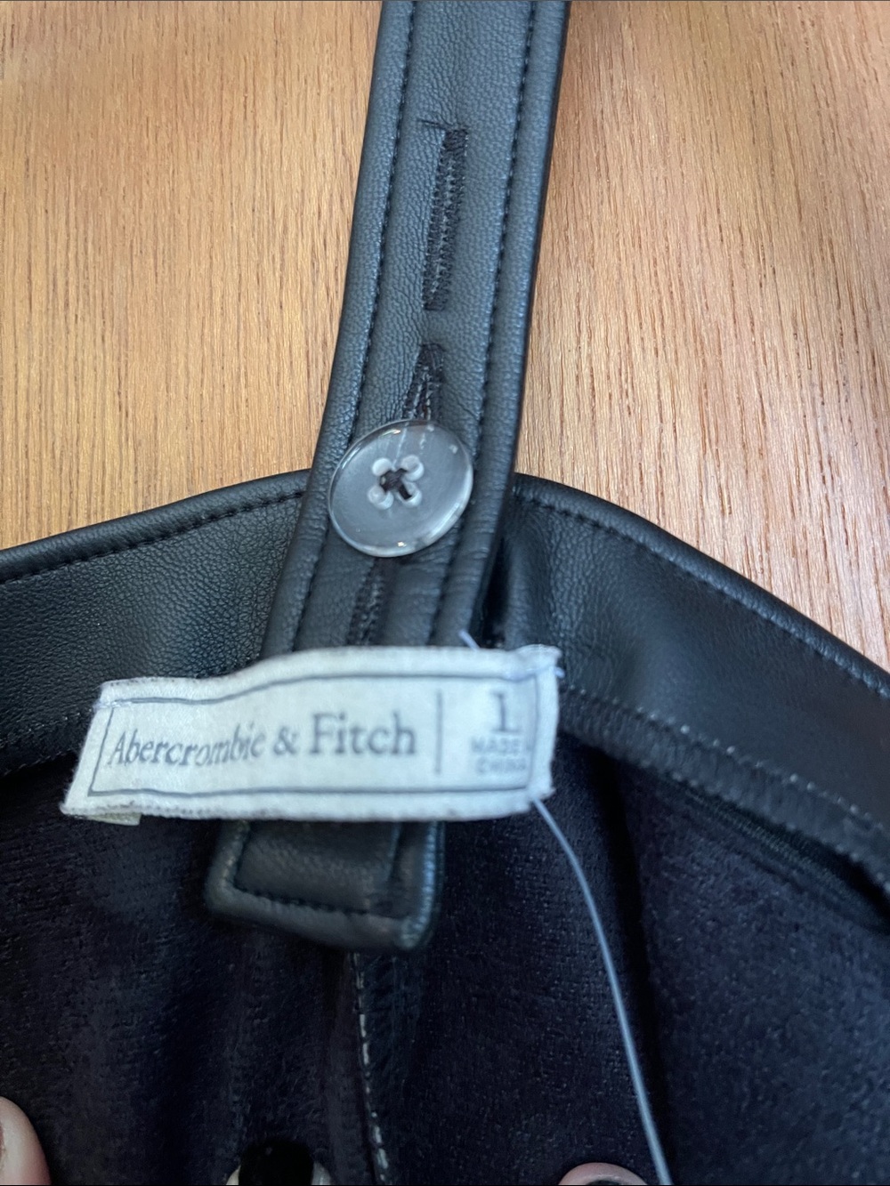 Abercrombie & Fitch Black Faux Leather Mini Dress - Picture 2 of 5
